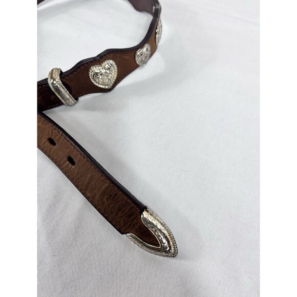 Double D Ranch Scalloped Heart Concho Belt 28 Montana Silversmiths Buckle Vtg main image 8